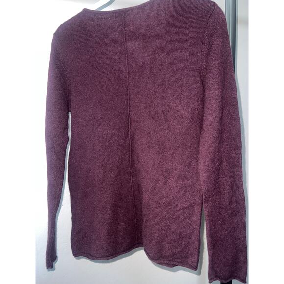 14th & Union 100% Cashmere V-Neck Sweater Plum Purple Size M - Picture 2 of 6